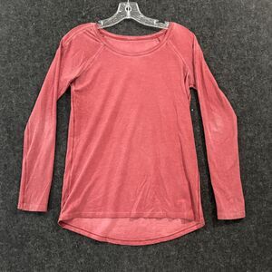 Lululemon Emerald Shirt Women's 4 Red Scoop Neck Lightweight Athletic Training